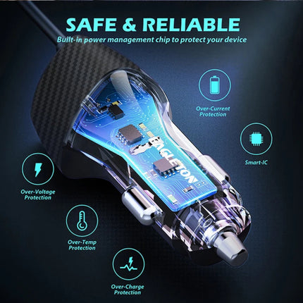 38W USB-A & C QC. In Car Charger (12 Months Warranty)