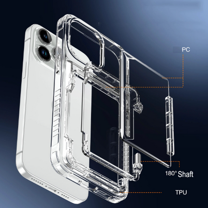 Clear Flipping Card Slot Case for iPhone 11/12/13/14/15 - Row