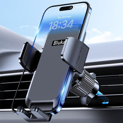 Car Phone Holder Air Vent Mount Cradle – Steel Hook Triangular Structure, Double Lock, One-Button Quick Release, 360° Rotation, 3-Point Silicone Support, Charge-Friendly – Universal Fit 4.0"–6.7" iPhone Samsung Galaxy Android – Black