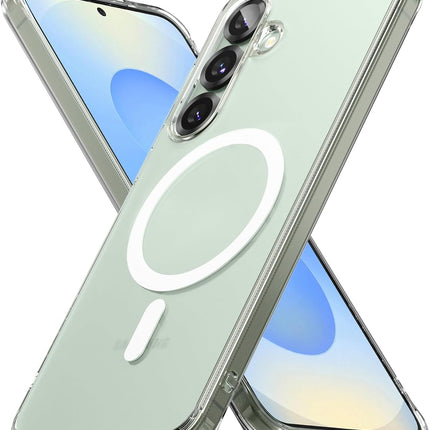 Fusion Magnetic for Samsung Galaxy S25 Plus Case, MagSafe Compatible Clear Shockproof Military Grade Drop Protection TPU Bumper Cover Anti-Yellow + FREE 6D Tempered Glass Screen Protector