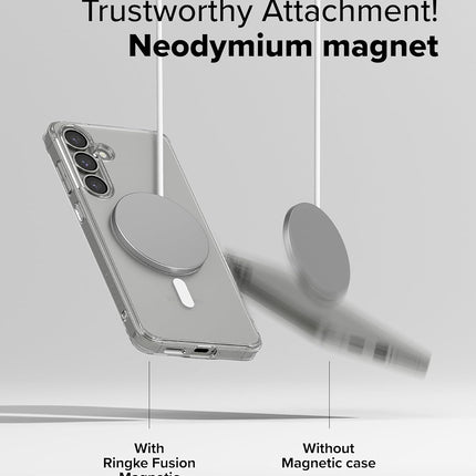 Fusion Magnetic for Samsung Galaxy S25 Plus Case, MagSafe Compatible Clear Shockproof Military Grade Drop Protection TPU Bumper Cover Anti-Yellow + FREE 6D Tempered Glass Screen Protector