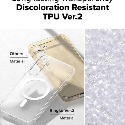 Fusion Magnetic for Samsung Galaxy S25 Plus Case, MagSafe Compatible Clear Shockproof Military Grade Drop Protection TPU Bumper Cover Anti-Yellow + FREE 6D Tempered Glass Screen Protector