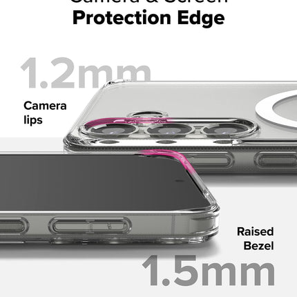 Fusion Magnetic for Samsung Galaxy S25 Plus Case, MagSafe Compatible Clear Shockproof Military Grade Drop Protection TPU Bumper Cover Anti-Yellow + FREE 6D Tempered Glass Screen Protector