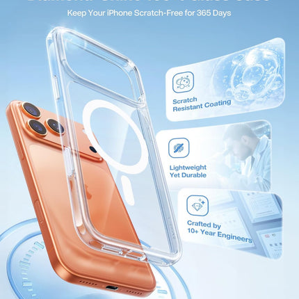 iPhone 17 Pro Max Case with MagSafe, 12FT Military Grade Shockproof, Durable & Sturdy & Velvety Touch, Magnetic Protective case for iphone 17 pro max cover, Clear