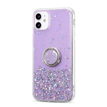 Star Ring Case, Glitter Sequin Clear Back Cover with 360° Rotation Ring Holder Kickstand,Soft TPU Bumper Slim Transparent Sequin Back Case for Samsung A-Series