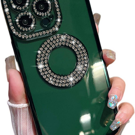 Bling Glitter Rhinestones Diamond Clear Case for iPhone 11/12/13/14/15 - Row