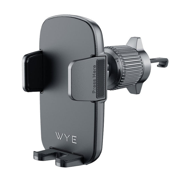 Car Phone Holder Air Vent Mount Cradle – Steel Hook Triangular Structure, Double Lock, One-Button Quick Release, 360° Rotation, 3-Point Silicone Support, Charge-Friendly – Universal Fit 4.0"–6.7" iPhone Samsung Galaxy Android – Black