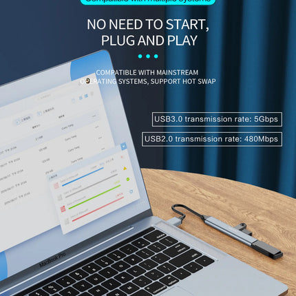 3.0 (5 Gbps) Ultra Slim Multi USB Hub with USB-A Connector 10 Times Faster than USB 2.0 (12 Months Warranty)
