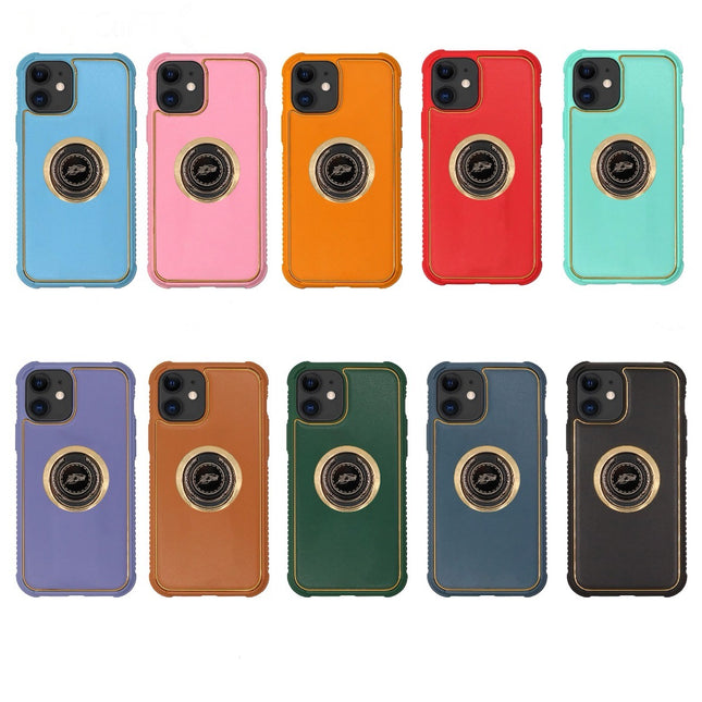 Tech Ring with Golden Frame Case for Samsung S-Series