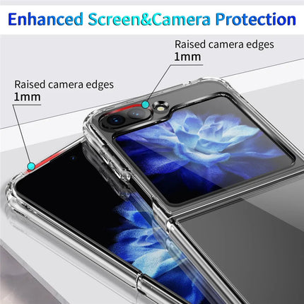 Hard PC + Soft TPU Frame Shockproof Corner Bumper Crystal Clear Case for Samsung Z Flip