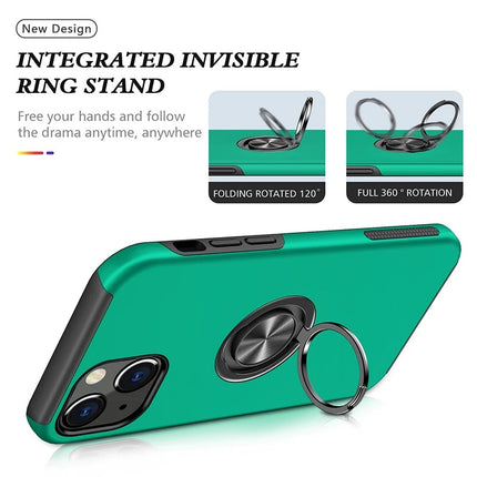 Magnetic Metal Finger Ring Holder with Camera Protection Glossy Anti-drop Hard Cover for iPhone 11/12/13/14/15 - Row