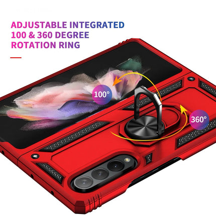 Shockproof Hard Case+Ring Holder, Magnetic Car Mount for Samsung Z Fold