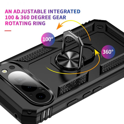 Shockproof Hard Case+Ring Holder, Magnetic Car Mount for Google Pixel