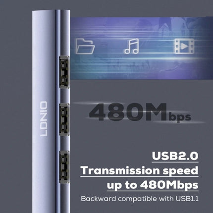 3.0 (5 Gbps) Ultra Slim Multi USB Hub with USB-C Connector 10 Times Faster than USB 2.0 (12 Months Warranty)