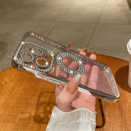 Bling Glitter Rhinestones Diamond Clear Case for iPhone 11/12/13/14/15 - Row