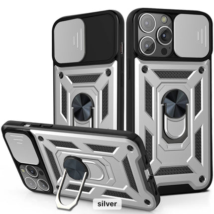 Slide Camera with Ring Stand, Heavy Duty Military Grade Shockproof Rugged Case for iPhone 11/12/13/14/15 - Row