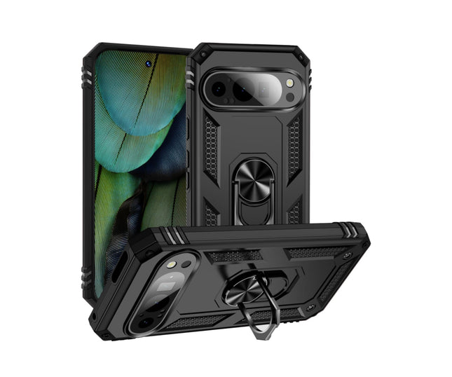 Shockproof Hard Case+Ring Holder, Magnetic Car Mount for Google Pixel