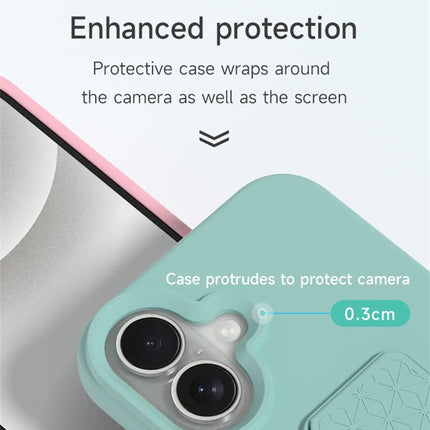 Liquid Silicone Case with Wrist Strap Kickstand for iPhone 11/12/13/14/15 - Row