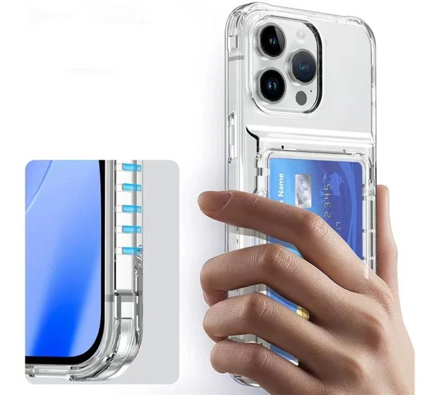 Clear Flipping Card Slot Case for iPhone 11/12/13/14/15 - Row