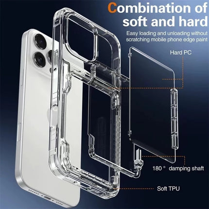 Clear Flipping Card Slot Case for iPhone 11/12/13/14/15 - Row