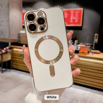 Magnetic Electroplate Soft TPU Case for iPhone XR/11/12/13/14/15 - Row