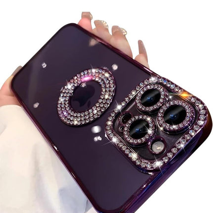 Bling Glitter Rhinestones Diamond Clear Case for iPhone 11/12/13/14/15 - Row