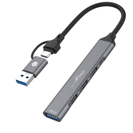 3 x Multi USB-C & 1 x USB 3.0 (5 Gbps) Ultra Fast Hub with 2-In-1 Connectors (A+C) 10 Times Faster than USB 2.0 (12 Months Warranty)