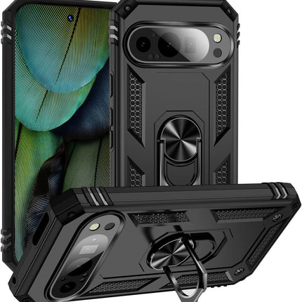 Shockproof Hard Case+Ring Holder, Magnetic Car Mount for Google Pixel