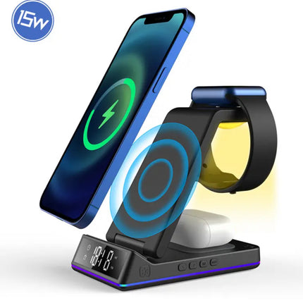 15W 5-in-1 Multi-Functional Wireless Charger Stand (12 Months Warranty)