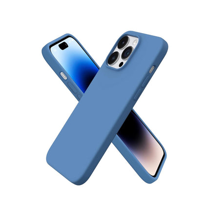 iPhone 14 Pro Max Case 6.7” Slim Liquid Silicone Cover 3 Layers Full Protection Soft Gel Rubber Case + FREE 6D Tempered Glass Screen Protector