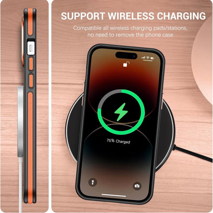 iPhone 14 Pro Max BiColour MagSafe Case with Military Grade Protection + FREE 6D Tempered Glass Screen Protector – Shockproof Slim Anti-Scratch Cover