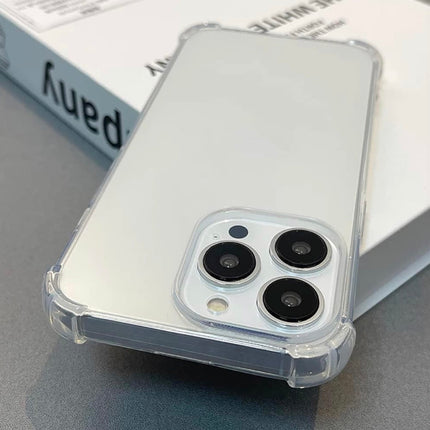 iPhone 14 Pro Max Air Cushion Transparent Case Shockproof TPU Bumper Hard Back Slim Fit Cover + FREE 6D Tempered Glass Screen Protector