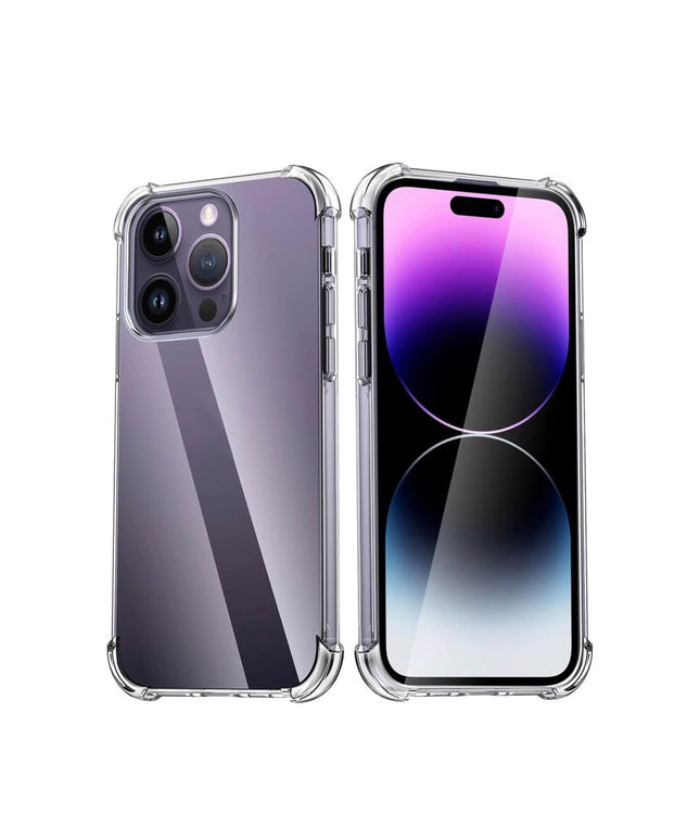 iPhone 14 Pro Max Air Cushion Transparent Case Shockproof TPU Bumper Hard Back Slim Fit Cover + FREE 6D Tempered Glass Screen Protector