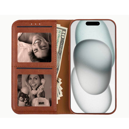 iPhone 13 Wallet Slide Pocket Case with Card Holder + FREE 6D Tempered Glass Screen Protector – Shockproof Slim Protective Phone Cover