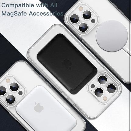 iPhone 14 Pro Max Clear MagSafe Case 6.7-Inch Shockproof Bumper Cover + FREE 6D Tempered Glass Screen Protector – Anti-Scratch Transparent Protective Case