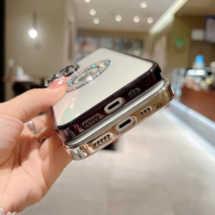 iPhone 13 CD Case with Glittery Diamond Strip + FREE 6D Tempered Glass Screen Protector – Luxury Shiny Sparkle Protective Cover