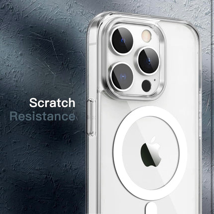 iPhone 14 Pro Max Clear MagSafe Case 6.7-Inch Shockproof Bumper Cover + FREE 6D Tempered Glass Screen Protector – Anti-Scratch Transparent Protective Case