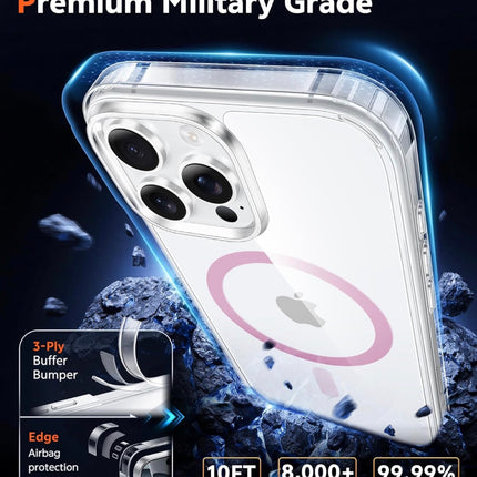 iPhone 13 Pro Max Radiant Clear Case Slim Transparent Shockproof Cover + Free 6D Tempered Glass Screen Protector | Anti-Scratch Protective Phone Case