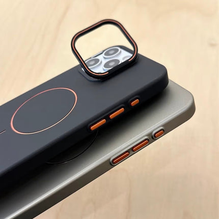 iPhone 14 Pro Max Premium Finish Cam-Stand Case with Camera Kickstand + FREE 6D Tempered Glass Screen Protector – Shockproof Protective Cover