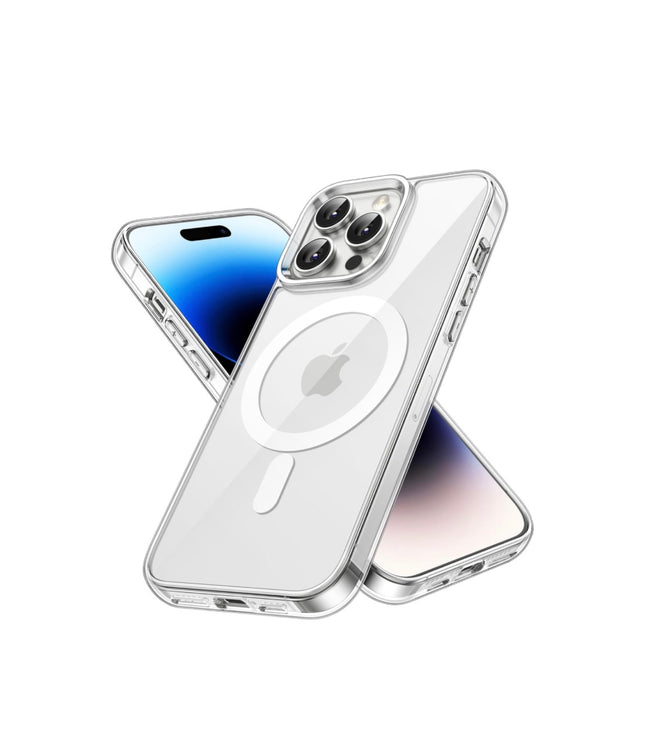 iPhone 14 Pro Max Clear MagSafe Case 6.7-Inch Shockproof Bumper Cover + FREE 6D Tempered Glass Screen Protector – Anti-Scratch Transparent Protective Case