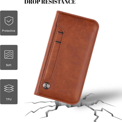 iPhone 13 Wallet Slide Pocket Case with Card Holder + FREE 6D Tempered Glass Screen Protector – Shockproof Slim Protective Phone Cover