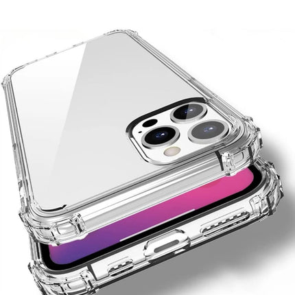 iPhone 14 Pro Max Air Cushion Transparent Case Shockproof TPU Bumper Hard Back Slim Fit Cover + FREE 6D Tempered Glass Screen Protector