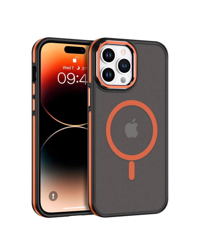 iPhone 14 Pro Max BiColour MagSafe Case with Military Grade Protection + FREE 6D Tempered Glass Screen Protector – Shockproof Slim Anti-Scratch Cover