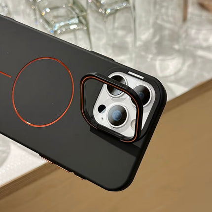 iPhone 14 Pro Max Premium Finish Cam-Stand Case with Camera Kickstand + FREE 6D Tempered Glass Screen Protector – Shockproof Protective Cover