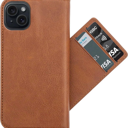 iPhone 13 Wallet Slide Pocket Case with Card Holder + FREE 6D Tempered Glass Screen Protector – Shockproof Slim Protective Phone Cover