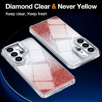 Galaxy S25 Ultra Case MagSafe Compatible SleekShine Elite Glitter Ombré Clear Cover 360° Protection Air Guard Corners Dual Layer TPU Acrylic Never Yellow Anti-Shock Bumper + FREE 6D Tempered Glass Screen Protector
