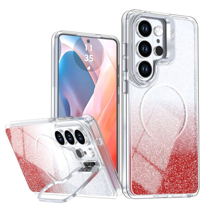 Galaxy S25 Ultra Case MagSafe Compatible SleekShine Elite Glitter Ombré Clear Cover 360° Protection Air Guard Corners Dual Layer TPU Acrylic Never Yellow Anti-Shock Bumper + FREE 6D Tempered Glass Screen Protector