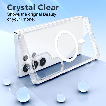 Clear phone case with text 'Crystal Clear Shows the original Beauty of your Phone.' on a light blue background Samsung S26 Ultra
