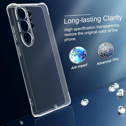 Clear phone case with text highlighting features on a dark background for Samsung S26 Ultra