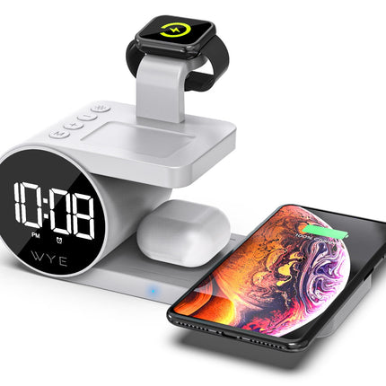 5-IN-1 Wireless Charging Dock with Clock (12-Months Warranty)